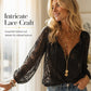 Women's Lace Long Sleeve V-Neck Top