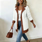 Women's Lapel Plush Patchwork Jacket