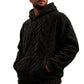 🧥Men's Winter Fleece Lined Hoodie Jacquard Pattern Long Sleeve Pullover Sweatshirt for Casual Outdoor Wear