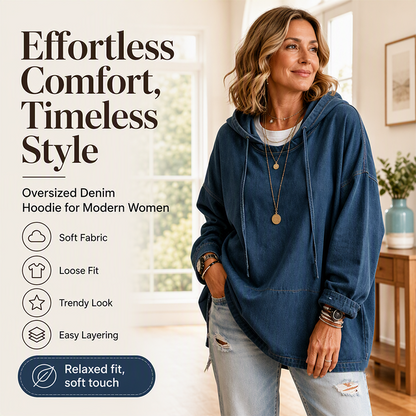 Women's Casual Denim Hoodie