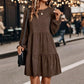 🤎 Vintage Texture, Effortless Style | Women's Corduroy Long-Sleeve Dress