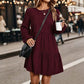 🤎 Vintage Texture, Effortless Style | Women's Corduroy Long-Sleeve Dress