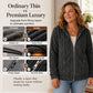 Women's Casual Warm Fuzzy Hooded Jacket