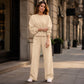 Women's Casual Sweatshirt & Wide-Leg Pants Set