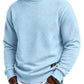 Mens Long Sleeve Jacquard Crew Neck Sweatshirt Loose Fit Thickened Autumn Winter Top Plus Size