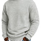Mens Long Sleeve Jacquard Crew Neck Sweatshirt Loose Fit Thickened Autumn Winter Top Plus Size