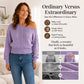 Women's Off-The-Shoulder Cropped Knit Sweater