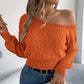 Women's Off-The-Shoulder Cropped Knit Sweater