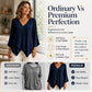 Women's Loose Waffle Knit V-Neck Top