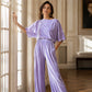 Women's Velvet Half Sleeve Top & Wide-Leg Pants Set