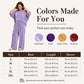 Women's Velvet Half Sleeve Top & Wide-Leg Pants Set