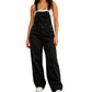 Women's Wide-Leg Denim Overalls with Pockets