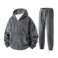 Men's Winter Cozy Cable Knit Hooded Set