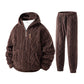 Men's Winter Cozy Cable Knit Hooded Set