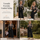 Elegant Floral Print Wrap V Neck Wide Leg Jumpsuit with Waist Tie and Ruffled 3/4 Sleeves