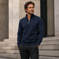 Men's Half-Zip Warm-Lined Ribbed Sweatshirt