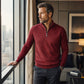 Men's Half-Zip Warm-Lined Ribbed Sweatshirt