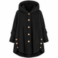 Women's Winter Solid Color Asymmetrical Button Plush Fuzzy Fleece Coat