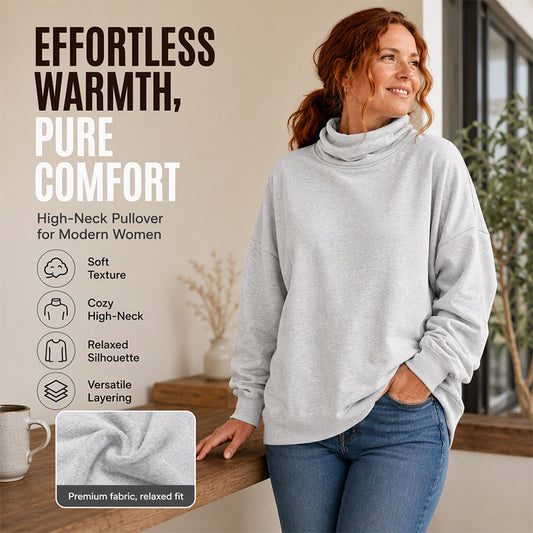 Women's Casual Mock Neck Sweatshirt