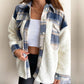 Women's Plaid Plush Patchwork Button-Down Jacket