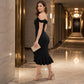 Women's Pearl Strap Cowl Neck Dress