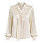 Women's Velvet Long Sleeve T-Shirt with Ribbon Design