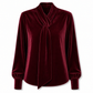 Women's Velvet Long Sleeve T-Shirt with Ribbon Design