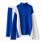 ⚡Free Shipping⚡Women's Autumn Winter Color Block Knit 2-Piece Set Thickened Pullover Sweater and Skirt