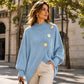 Women's Asymmetric Hem Mock Neck Knit Sweater