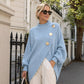 Women's Asymmetric Hem Mock Neck Knit Sweater