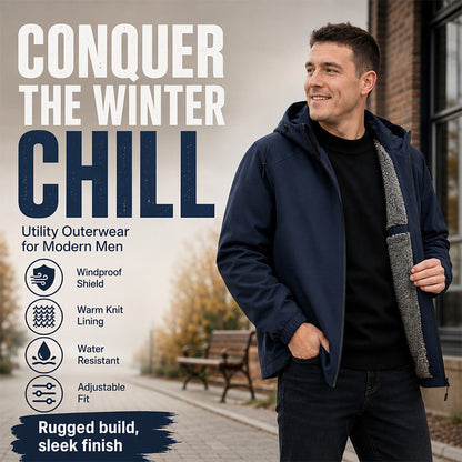 ⚡Free Shipping🔥Men's Windproof Plush-Lined Hooded Jacket