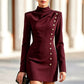 Women's Mock Neck Draped Mini Dress