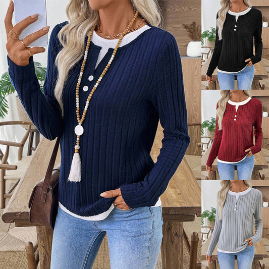 Women's Warm Soft Long Sleeve Knit T-Shirt