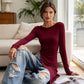 Women's Chic High Slit Asymmetric Longline Top