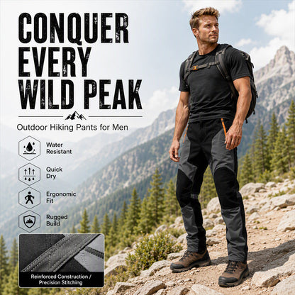 Men's Waterproof Windproof Patchwork Hiking Pants