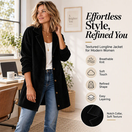 Women's Casual Corduroy Button-Down Jacket