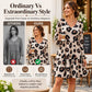 Women's Leopard Print V-Neck Long Sleeve Dress