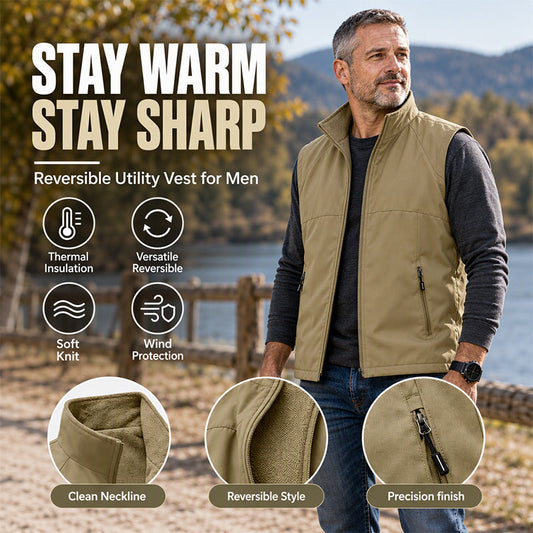 Men's Reversible Stand Collar Warm Vest