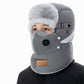 Windproof Winter Thermal Trapper Hat with Integrated Face Mask