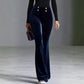 Women's High-Waisted Velvet Flare Pants