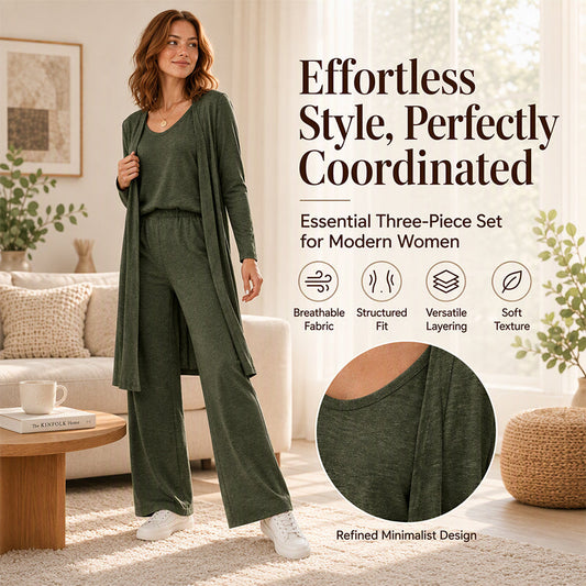 Women's Elegant Long Sleeve 3-Piece Set