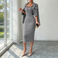 Women's Elegant Cropped Jacket and Slim Fit Dress Set