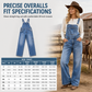 Women's Stretchy Denim Overalls Wide Leg Jumpsuit with Adjustable Straps