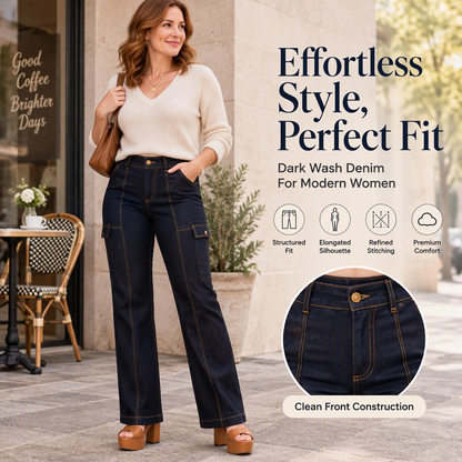 🖤Women's High Waisted Contrast Stitching Wide-Leg Jeans⚡𝙁𝙧𝙚𝙚 𝙎𝙝𝙞𝙥𝙥𝙞𝙣𝙜