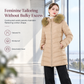Women Mid-Length Slim Fit Winter Padded Coat with Large Fur Collar Outerwear🔥𝙁𝙧𝙚𝙚 𝙎𝙝𝙞𝙥𝙥𝙞𝙣𝙜