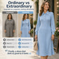 Women's Lapel Collar Ribbed Knit Dress