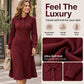 Women's Lapel Collar Ribbed Knit Dress