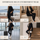Womens Casual Sports Split Hem Hooded Sweatshirt and Sweatpants Tracksuit Set