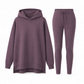 Womens Casual Sports Split Hem Hooded Sweatshirt and Sweatpants Tracksuit Set