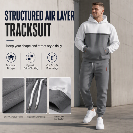 Men's Printed Hooded Sweatsuit Set